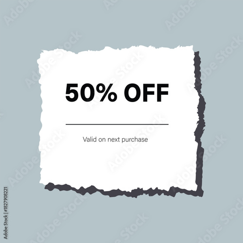 discount, displayed on a textured paper background