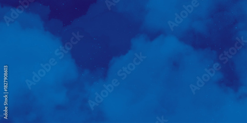 nebula gas cloud in deep outer space. Abstract soft sky blue watercolor sky and clouds, Navy blue watercolor background. grunge background with copy space for text .
