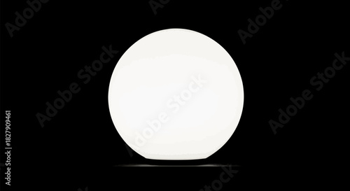 Bright white spherical light source illuminating a dark space.