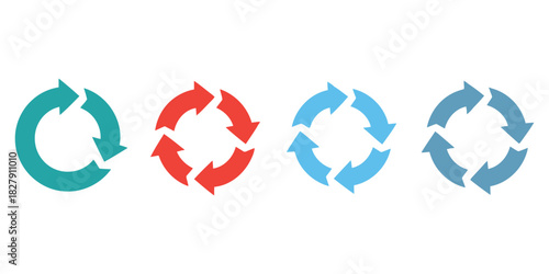 Circular Flow A collection of arrows in a cyclical diagram representing processes