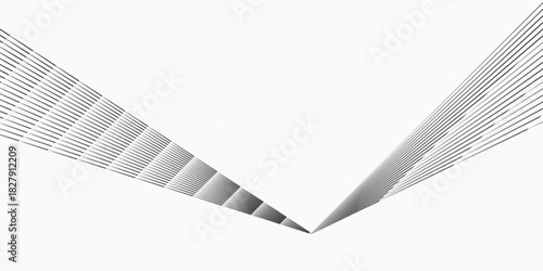 White black color. Linear background. Design elements. Poligonal lines. Protective layer for banknotes, certificates template. Vector Vector lines of different thicknesses from thin to thick EPS 10