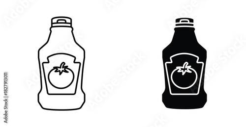 Ketchup icon graphic design. Vector icon illustrations