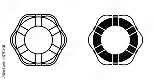 Lifebuoy icon graphic design. Vector icon illustrations