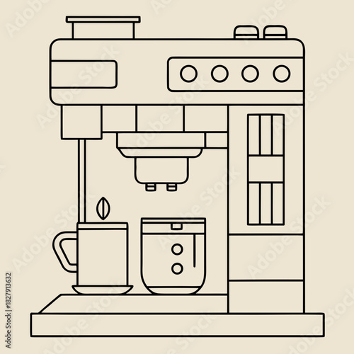 Modern coffee maker with cup and pod