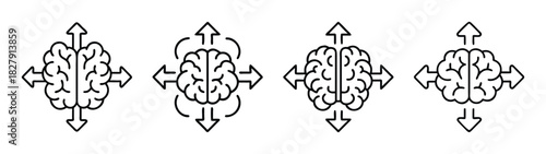 Brain power thinking process creativity intelligence mind development mental health concept vector art