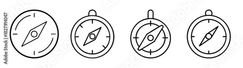 Find your way with these compass icons, navigation tool for direction and exploration vector art