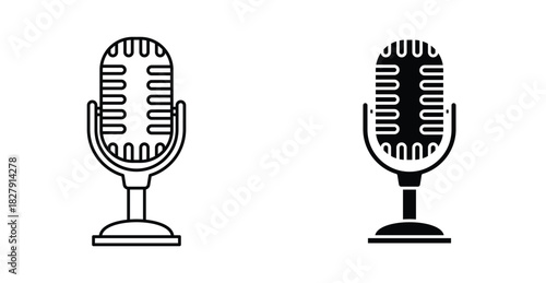 Microphone icon graphic design. Vector icon illustrations