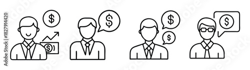 Financial advisors team discussing investment strategies and money management, business growth and success