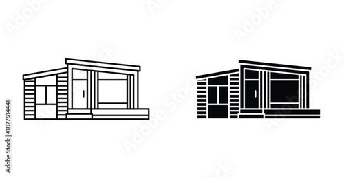Modular house icon graphic design. Vector icon illustrations