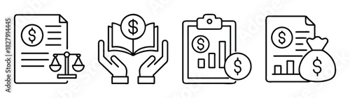 Financial planning accounting bookkeeping services and legal compliance vector illustration