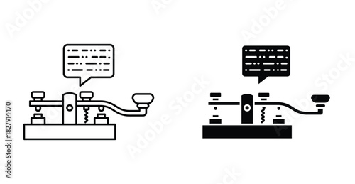 Morse code icon graphic design. Vector icon illustrations