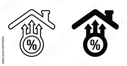 Mortgage rate icon graphic design. Vector icon illustrations