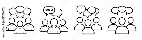 Social media communication network people group chat bubble community forum discussion concept vector