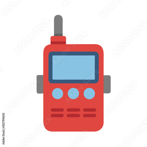 Red cartoon walkie talkie on a black background