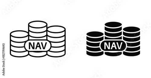 Net asset value icon graphic design. Vector icon illustrations