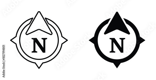 North icon graphic design. Vector icon illustrations