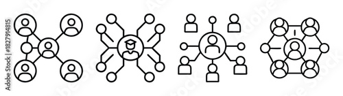 Illustration of network connections social media connections and educational connections concept