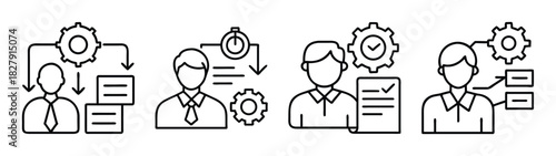 Workflow management process automation business process optimization diagram illustration vector