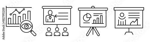 Business presentation charts and graphs data analysis for company strategy and marketing plan