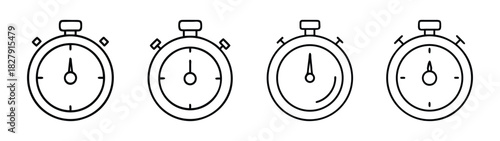 Stopwatch timer illustration set for time management and sports timing vector graphic design