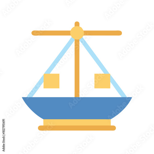 Stylized scales of justice icon against a black background