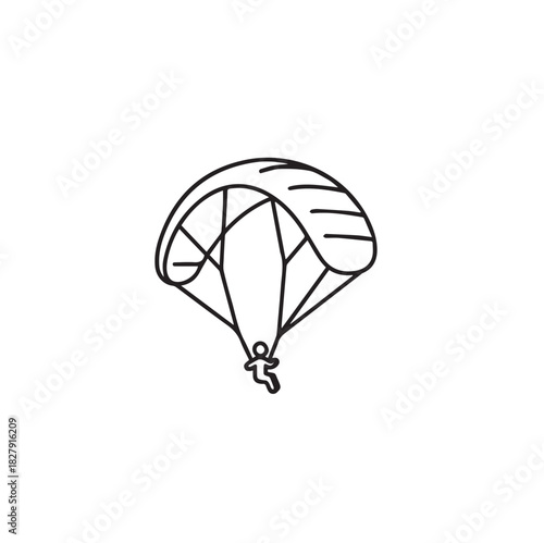 "Paragliding Sky Adventure Outdoor Sport Line Icon"
