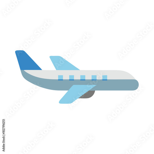 Simple flat vector style airplane against a black background