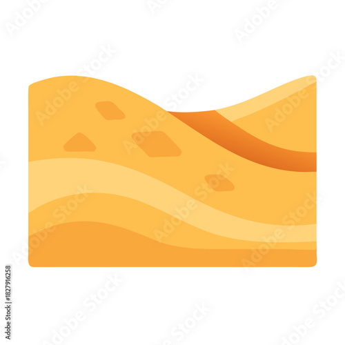 Flat design illustration of sedimentary rock layers geology
