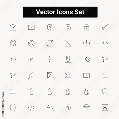 A curated collection of minimalist hand drawn style vector icons representing diverse abstract concepts and universal symbols for modern design projects