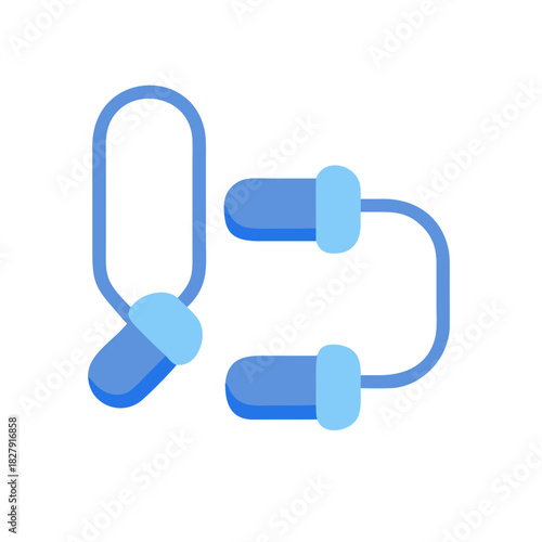 Simple blue jump rope icon against black background