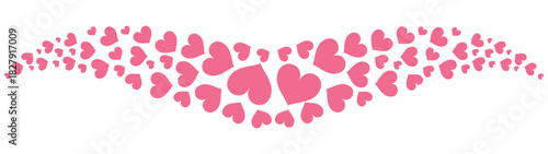 Vector silhouette illustration of many pink heart shapes gathered into an exotic shape isolated on transparent background
