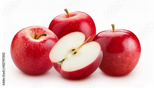 Red Apple Isolated On White Background Fresh Red Japanese Apple On White Background With Clipping Path