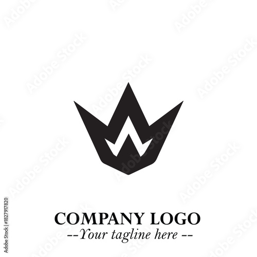 Elegant Black Crown Logo Symbol on a Clean White Background for Premium Branding Design