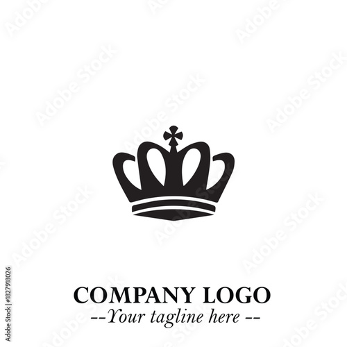 Elegant Black Crown Logo Symbol on a Clean White Background for Premium Branding Design