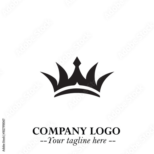Elegant Black Crown Logo Symbol on a Clean White Background for Premium Branding Design