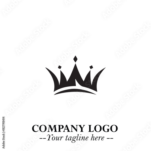Elegant Black Crown Logo Symbol on a Clean White Background for Premium Branding Design