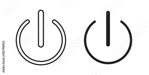 Power icon with line and silhouette versions.