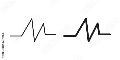 Pulse icon with line and silhouette versions.