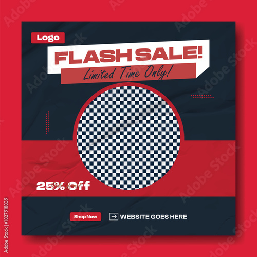 Modern flash sale advertisement for men s fashion featuring a stylish man in a suit with discount offer