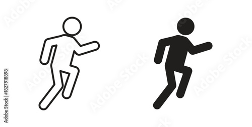 Running icon with line and silhouette versions.