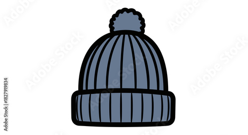 Blue Winter Hat Illustration