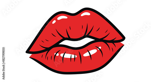 Red Lips Pop Art Illustration