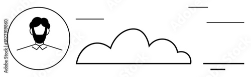 Online connectivity concept. Online connectivity illustrated with a profile icon and cloud symbol. Online connectivity network, data sharing, and cloud computing. For digital networking and tech