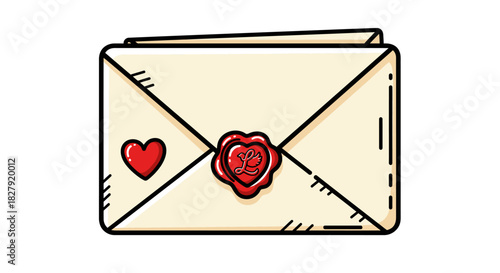 Sealed Envelope with Heart Wax Seal