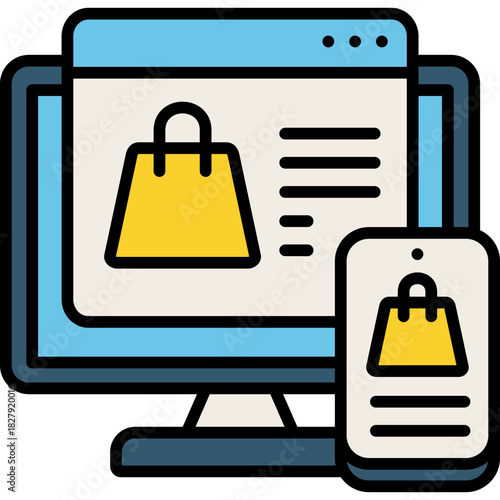 Ecommerce colored line