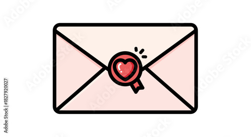 Love Letter Icon Valentine's Day Message Illustration