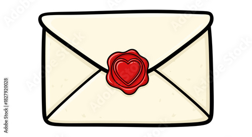 Hand-drawn love letter sealed with a heart wax seal