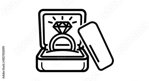 Elegant Diamond Engagement Ring Symbolizing Love and Commitment in a Velvet Box