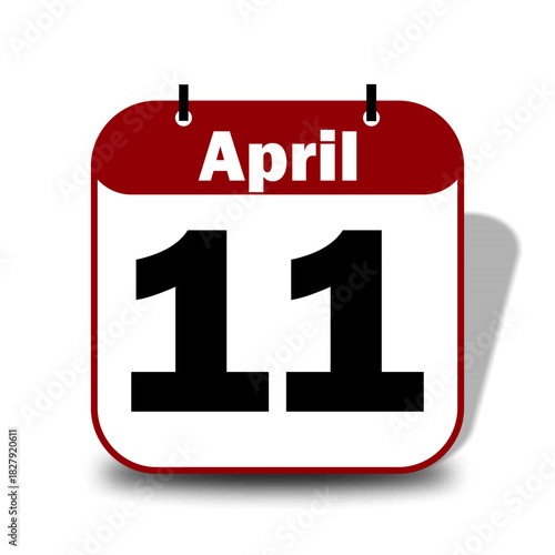 11 April Date Calendar 