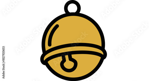Golden Bell Icon Festive Symbol for Celebrations and Notifications